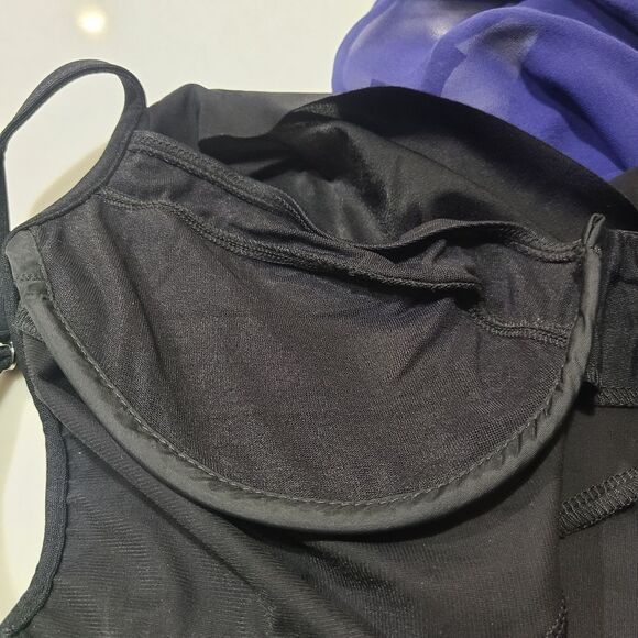 Miraclesuit Shirred Black Wired Built in Bar One Piece Swimsuit Size 12 - Picture 8 of 8